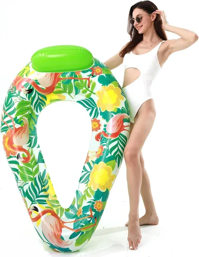 Vista 2 de Paquete de 2 flotadores inflables de piscina para adultos, sillas flotantes para fiesta, verano, agua, playa, lago, diversión flotante, piscina