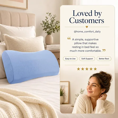 Vista 8 de Almohada de apoyo lumbar para aliviar el dolor de espalda: almohada de espalda baja para dormir - Almohada de cintura de espuma viscoelástica