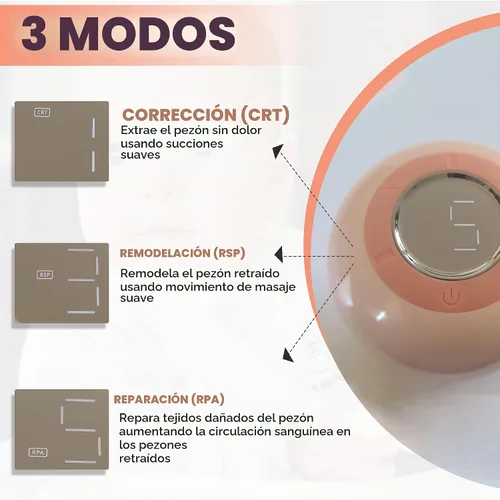 Vista 5 de Cradle Plus - Corrector de pezones invertido, chupones de pezones recargables para mujeres, dispositivo de succión, corrector eléctrico de pezones
