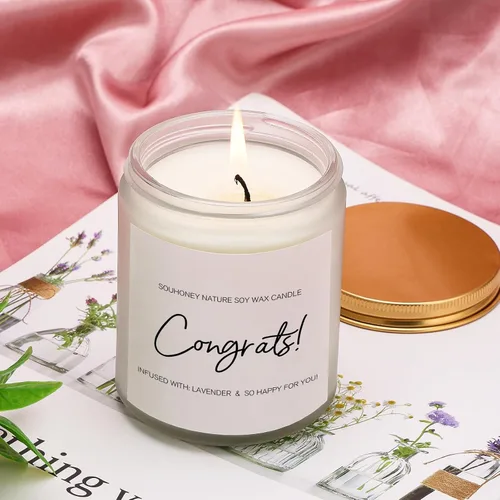 Vista 6 de SOUHONEY Regalos de Felicitación para Mujeres - Regalos de Promoción para Mujeres en el Trabajo - Vela de Regalo para Nuevo Trabajo - Regalo