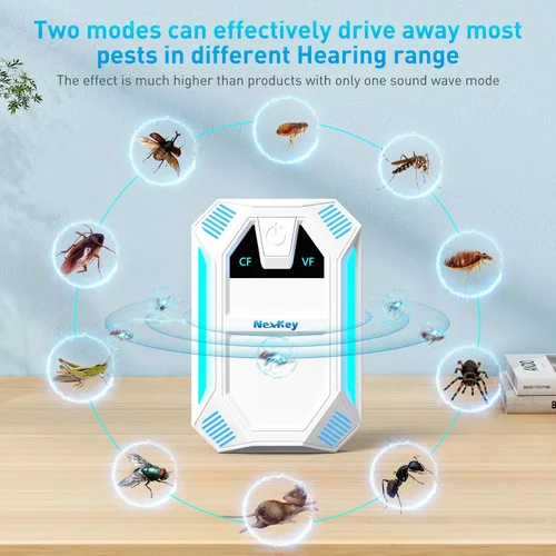 Vista 2 de Repelente ultrasónico mejorado 2025 y repelente de insectos para interiores, ultrasónico y repelente para cucarachas, roedores, ratones, insectos
