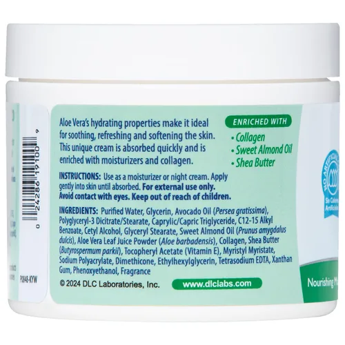 Vista 3 de De La Cruz Crema hidratante facial de aloe vera, crema de aloe natural para cara, manos y cuerpo, 4 onzas