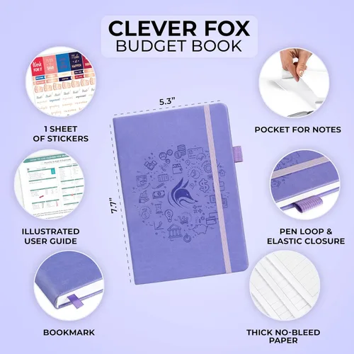 Vista 2 de Clever Fox Libro de presupuesto: organizador financiero y rastreador de gastos. Cuaderno de cuentas planificador de dinero para presupuesto mensual.