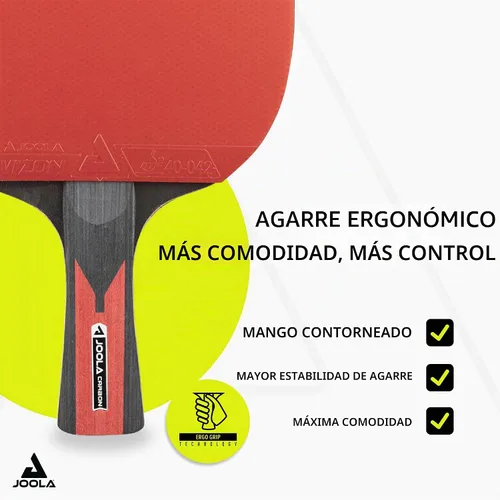 Vista 5 de JOOLA Infinity Carbon Professional Table Tennis Paddle with Cover – Ergonomic Comfort Grip - ITTF Approved Rubbers - Competition Paddle for Powerful