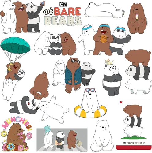 Vista 3 de We Bare Bears - Adhesivos de vinilo L de lujo, 50 unidades, tableta, interior y exterior