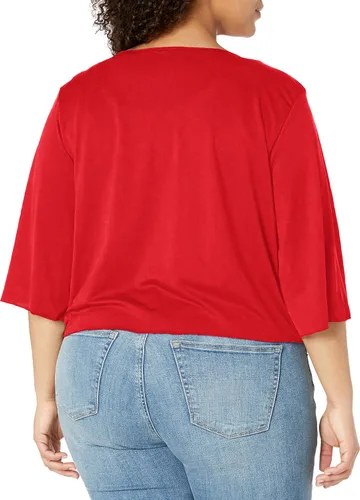 Vista 2 de Star Vixen Women's Plus-Size 34 Sleeve Tiefront Shrug