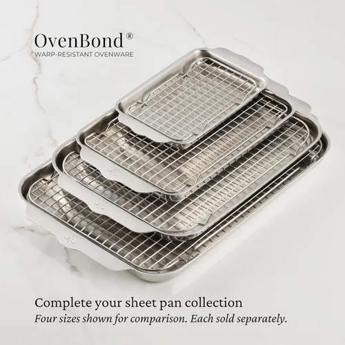 Vista 9 de Hestan Provisions OvenBond - Sartén mediana de acero inoxidable con revestimiento triple de 12 x 15 pulgadas
