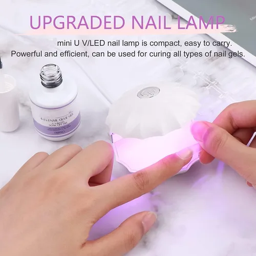 Vista 6 de Mini lámpara LED de uñas, lámpara de uñas en forma de concha de 18 W, lámpara de uñas portátil con luz UV, lámpara de curado de esmalte de uñas