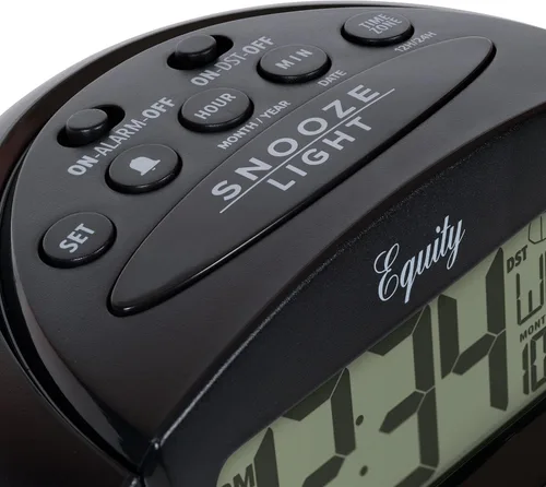 Vista 3 de Equity by La Crosse 31022 Insta-Set LCD Alarm Clock, Black (Pack of 6)
