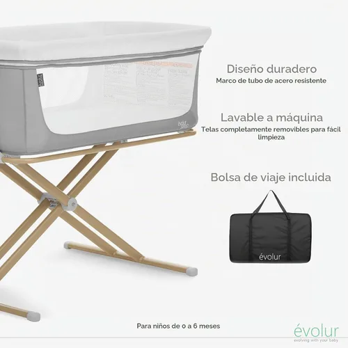 Vista 3 de Evolur Orabelle - Cuna portátil para bebé, plegable con bolsa de viaje