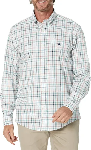 Vista 6 de Brooks Brothers Camisa Deportiva de Manga Larga sin Planchar con Botón para Hombre CORAL ROJO