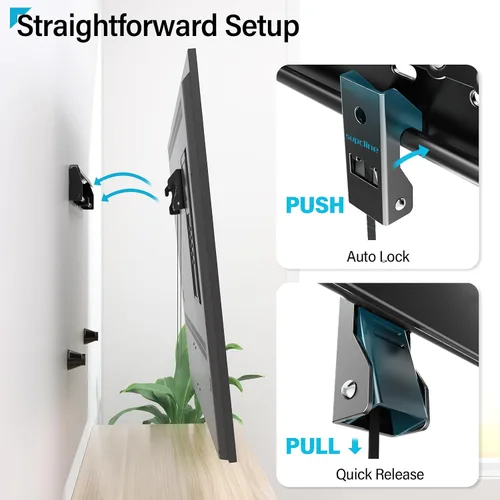 Vista 5 de Soporte de pared para TV de 26 a 65 pulgadas de hasta 154 libras