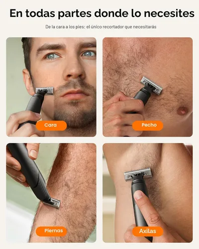 Vista 5 de [2026 - Recortadora de pelo para barba y cuerpo mejorada para hombres [todo en uno] Carga rápida USB-C, afeitadora eléctrica sin dolor para ingle