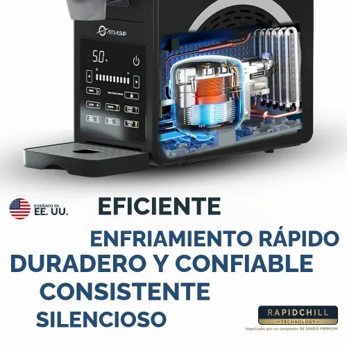 Vista 3 de Máquina de Granizados de 85 oz Fabricadora de Bebidas Congeladas con 6 Programas Preestablecidos, Control Inteligente de Temperatura, Enjuague Negro