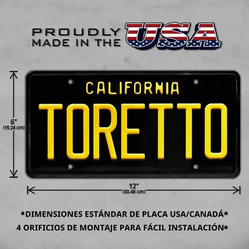 Vista 3 de Fast and Furious Toretto + 2JRI424 Placas de Matrícula Metálicas Estampadas