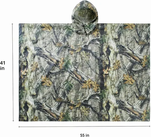 Vista 3 de Poncho de lluvia de camuflaje, abrigo impermeable multiusos