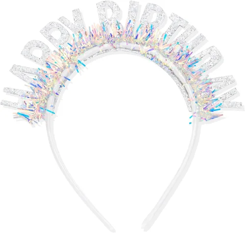 Vista 9 de CIEHER Diadema de corona de cumpleaños para mujeres y niñas, tiara con decoraciones - negro