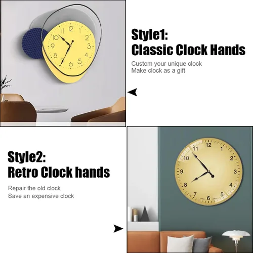 Vista 5 de EMOON Kit de mecanismo de movimiento de reloj con 2 manecillas de espada larga, kit de motor de reloj de cuarzo para reloj de reparación Negro