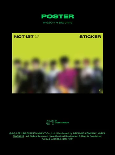 Vista 6 de NCT 127 [ STICKER ] 3rd Album STICKY Ver. 1ea CD+112p Photo Book+1ea Folded Poster(On Pack)+1ea Sticker+1ea Post Card+1ea Photo Card