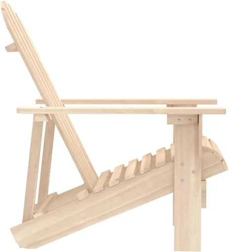 Vista 4 de Adirondack Outdoor Chair Solid Fir Wood 34.1"x27.4"x35.2" Ergonomic Garden Seat Natural Fir Finish Rustic Patio Lounger for Garden Terrace Balcony