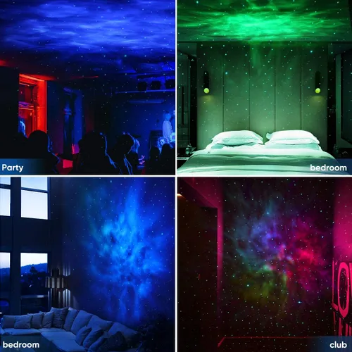 Vista 7 de Proyector de estrellas, proyector de galaxia con nube de nebulosa LED, proyector de luz de estrella con control remoto para niños y adultos