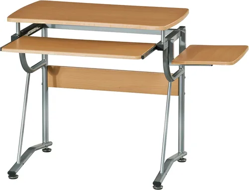 Vista 8 de Techni Mobili Escritorio compacto para computadora con estante lateral y panel de teclado, cereza, 43 x 19.5 x 30 pulgadas