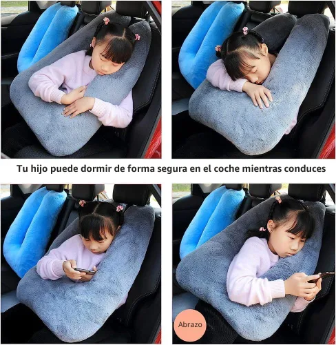 Vista 6 de FHSGGP Almohada de viaje Almohada de coche para niños La ayuda para dormir para adultos y niños en viajes por carretera Almohada de viaje para niños