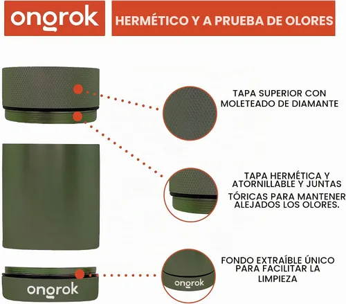Vista 4 de ONGROK Recipiente de almacenamiento de aluminio, 6.1 fl oz, tarro a prueba de aire para preservar el olor y el aroma