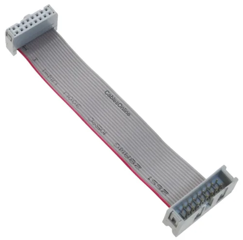 Vista 2 de CablesOnline, cable de extensión de cinta plana IDC de 16 hilos de 16 pines (2x8) de 0.100 in de paso de 4 pulgadas, FR-1604M