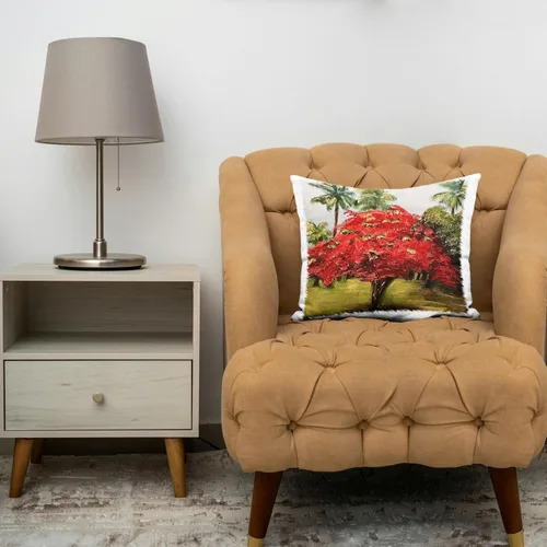 Vista 3 de 3dRose Melissa A. Torres Art Puerto Rico - Foto de un árbol extravagante con palmeras en Puerto Rico - Funda de almohada de 16 x 16 pulgadas