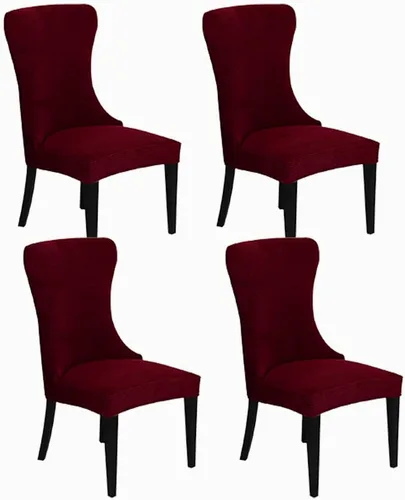 Vista 33 de XMNTG Juego de 1 funda elástica de jacquard para silla con respaldo de ala, fundas reutilizables y lavables para sillas de comedor, para banquetes