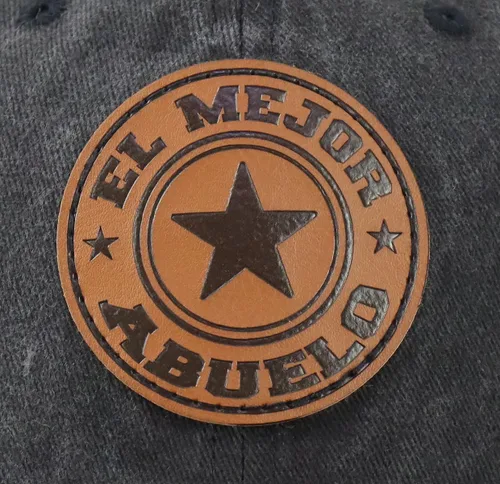 Vista 3 de World's Best - Gorra de béisbol con parche de cuero, ajustable, bordada, de algodón, para el día del padre, para papá