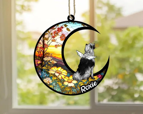 Vista 772 de LOVELYPOD Adorno de Navidad personalizado para perro Basset Hound (marrón) Basset Hound (marrón) adorno para atrapasoles de perro, razas de perros