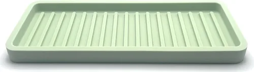 Vista 20 de Bandeja organizadora para fregadero de cocina de silicona, soporte de esponja y protector de encimera Plato y bandeja dispensadora de jabón