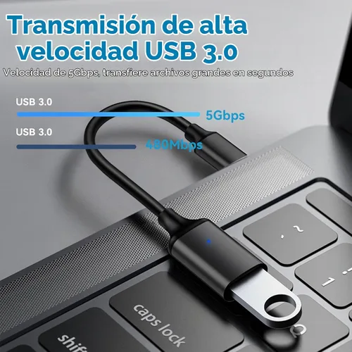Vista 2 de OITYEUF Paquete de 2 adaptadores USB C a USB 3.0, tipo C macho a USB hembra, OTG, adaptador Thunderbolt a USB compatible con iPhone 16 15 Pro Max