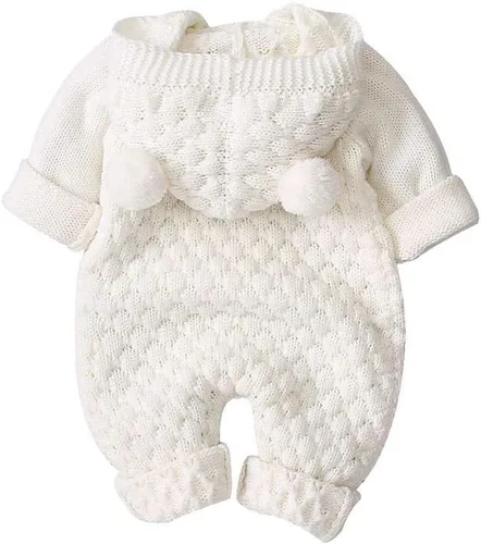 Vista 6 de Fashionable Clothes Warm Girl Winter Hooded Baby Coat Infant Knit Outwear Boy Jumpsuit Boys Coat&jacket For