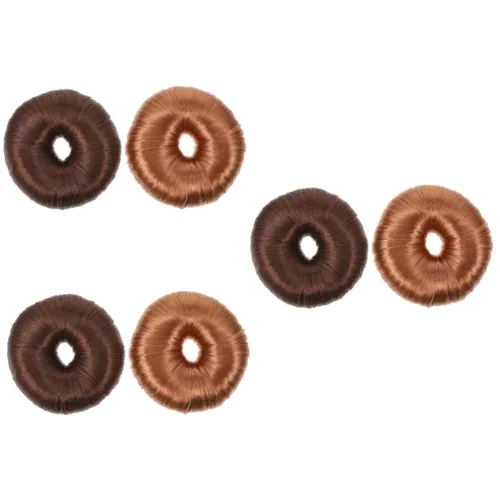 Vista 10 de FRCOLOR Anillos de extensión de pelo 2pcs secador de pelo cola de caballo boda plástico novia peluca Chignon