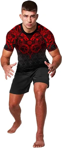 Vista 5 de 365CUSGIFTS - Camiseta de compresión Viking de manga corta con estampado 3D que nunca se desvanece