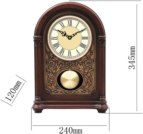 Vista 4 de Relojes de repisa, Reloj de escritorio de madera maciza muebles adornos de mesa reloj de mesa sala de estar europeo reloj de escritorio silencio