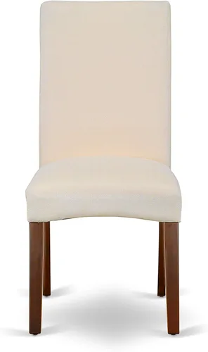 Vista 5 de East West Furniture ANDR5-MAH-01 - Juego de mesa y sillas de cocina de 5 piezas, incluye una mesa de comedor redonda con pedestal y 4 sillas