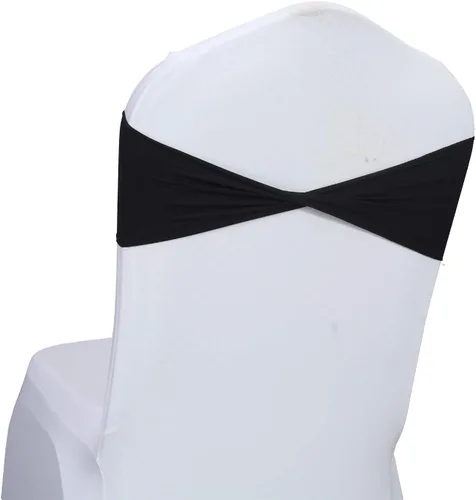 Vista 21 de MDS Paquete de 100 bandas de elastano para silla, bandas lisas sin hebilla, reutilizables, elásticas, para decoración de bodas, recepciones, Azul