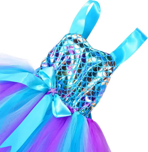 Vista 5 de Tutu Dreams Full Set Mermaid Dress for Girls Birthday Halloween Party Gifts Dress Up Clothes