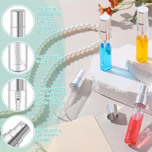 Vista 3 de Zhehao 1 mini botellas de spray de 0.2 fl oz de vidrio transparente para perfume, atomizador de perfume de niebla fina, portátil, recipientes vacíos