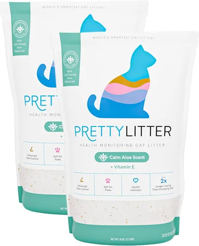Vista 8 de PrettyLitter - Arena para gatos con monitoreo de la salud (aloe tranquilo, no aglutinante), ligera y de bajo seguimiento, cristales de gel de sílice