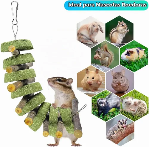 Vista 6 de ERKOON Juguetes masticables de conejo, juguetes masticables de conejo para rechinar los dientes, mejorar la salud dental, 100% madera de manzana