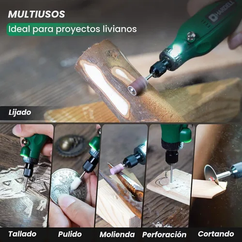 Vista 7 de HARDELL Mini herramienta giratoria inalámbrica, 5 velocidades USB-C 69 piezas kit para manualidades de bricolaje