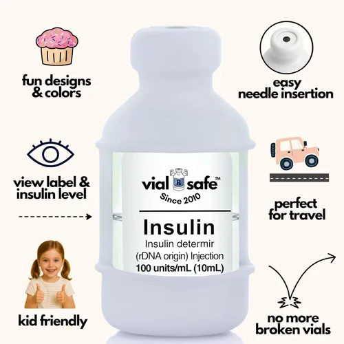 Vista 7 de VIAL SAFE™ Funda protectora de viales de insulina Protector de botella de insulina seguro y cubierta para viales de 0.3 fl oz Compatible