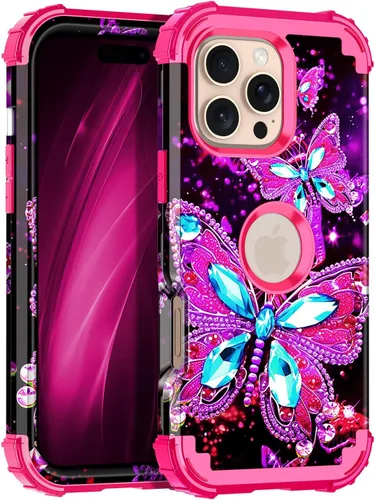 Vista 78 de Miqala Funda para iPhone 12, iPhone 12 Pro, que brilla en la oscuridad, tres capas, resistente a los golpes, protección de plástico duro + funda