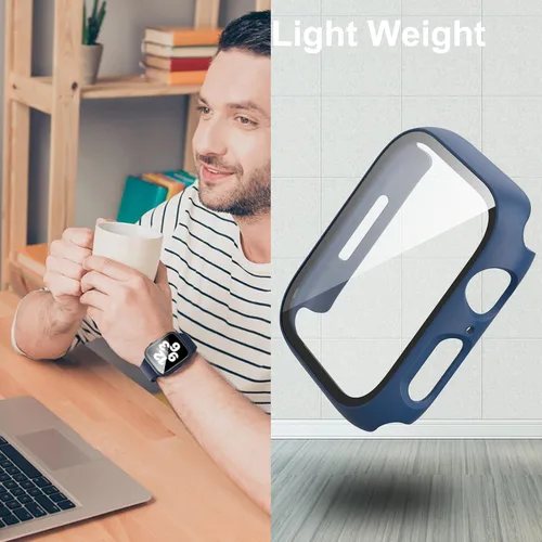 Vista 5 de Paquete de 6 fundas para Apple Watch SE 3 (2025)/SE 2/SE/Series 6/5/4 de 40 mm con protector de pantalla de vidrio templado, funda protectora