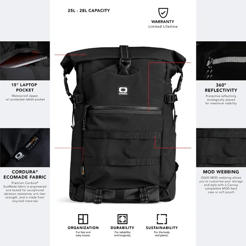 Vista 3 de OGIO ALPHA Convoy 525r Mochila Rolltop